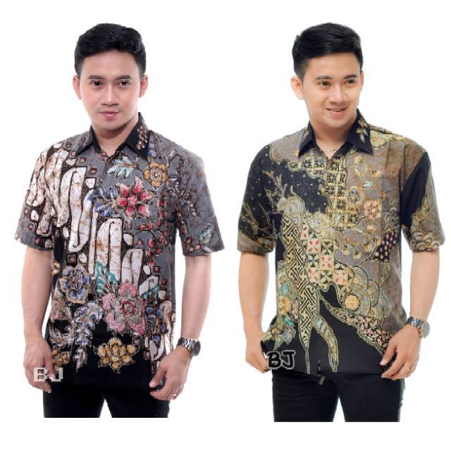 Kemeja Batik tulis lengan pendek lapis furing size m l xl xxl jumbo fashion batik pria tulis kombinasi Pekalongan