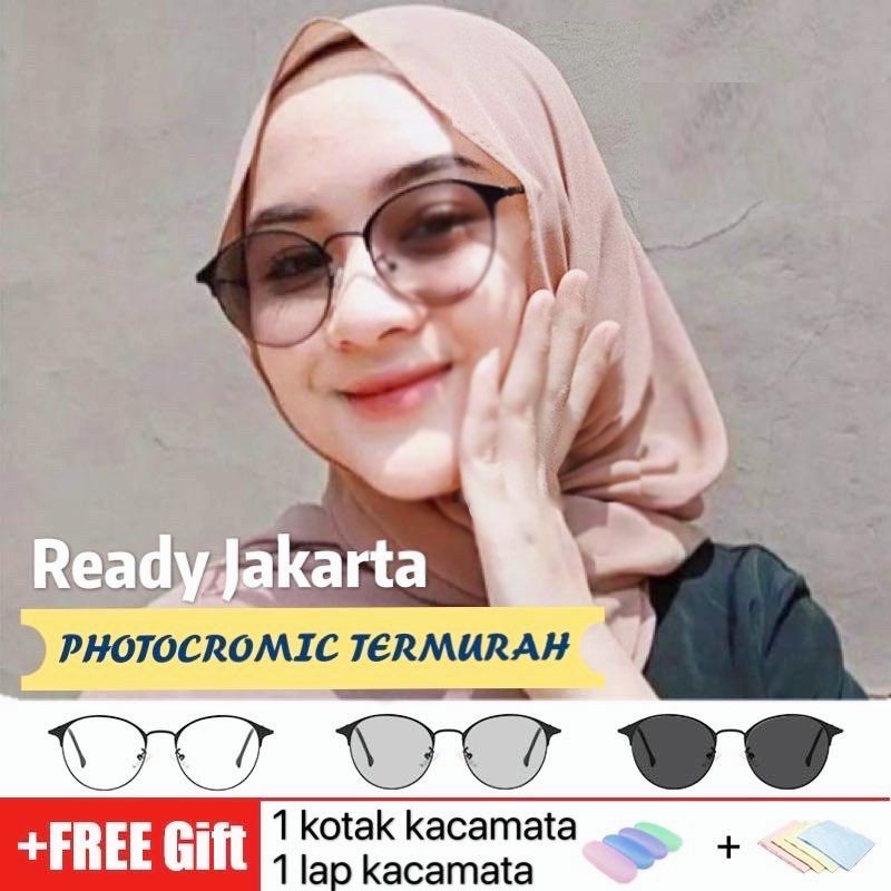 Kacamata Photocromic Korea  Anti Radiasi 2 In 1 Potokromik Photochromic Pria Wanita