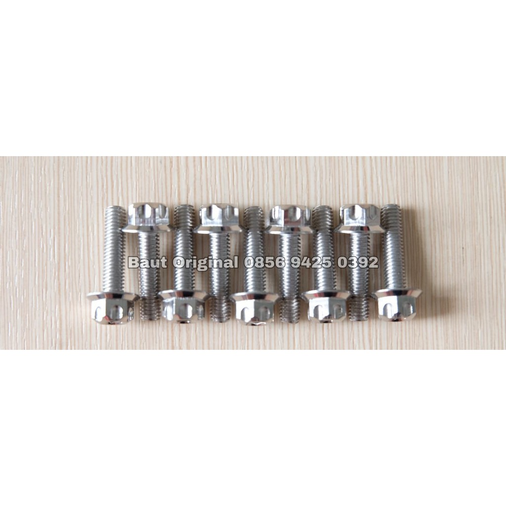 baut probolt 5x15 mm stainless new model drat 8 panjang 1.5 cm gs1 gear 2 kunci belimbing heng