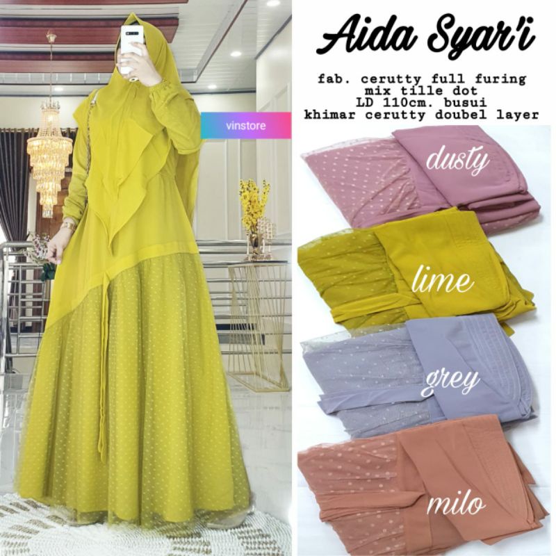 GAMIS SYAR'I WANITA // AIDA SYAR'I BY VINSTORE