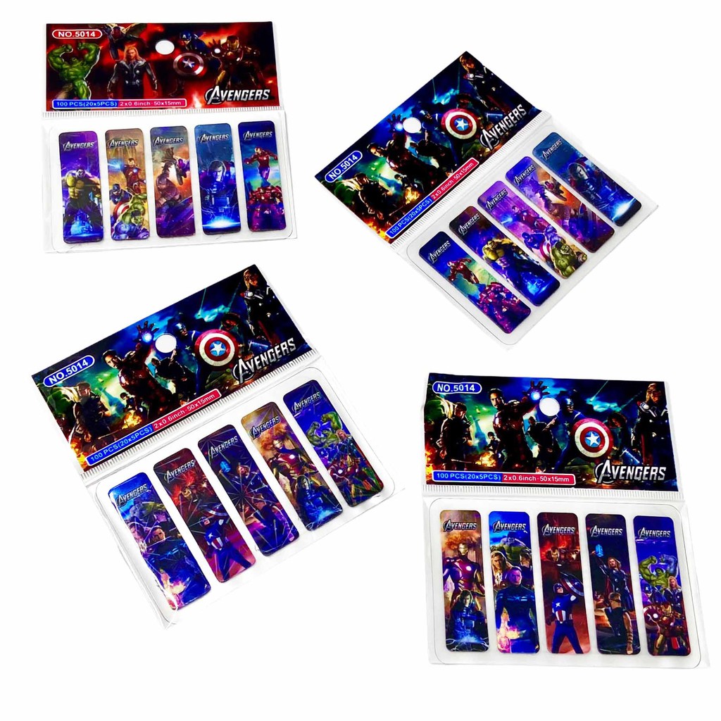 ISI 100LEMBAR | PEMBATAS BUKU BT21 BTS PLASTIK / PEMBATAS BUKU BTS / BOOKMARK BT21 / STIKY NOTE BT21-STC- AVENGER