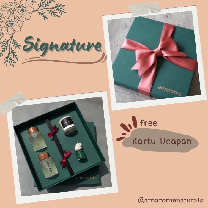 SIGNATURE BY AMAROME / 2 REED DIFFUSER / SCENTED CANDLE / CAR FRESHENER (HAMPERS NATAL &amp; NEW YEAR)