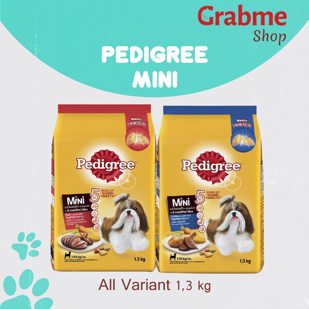 Makanan Anjing kering murah Pedigree MINI All Variant 1,3 kg