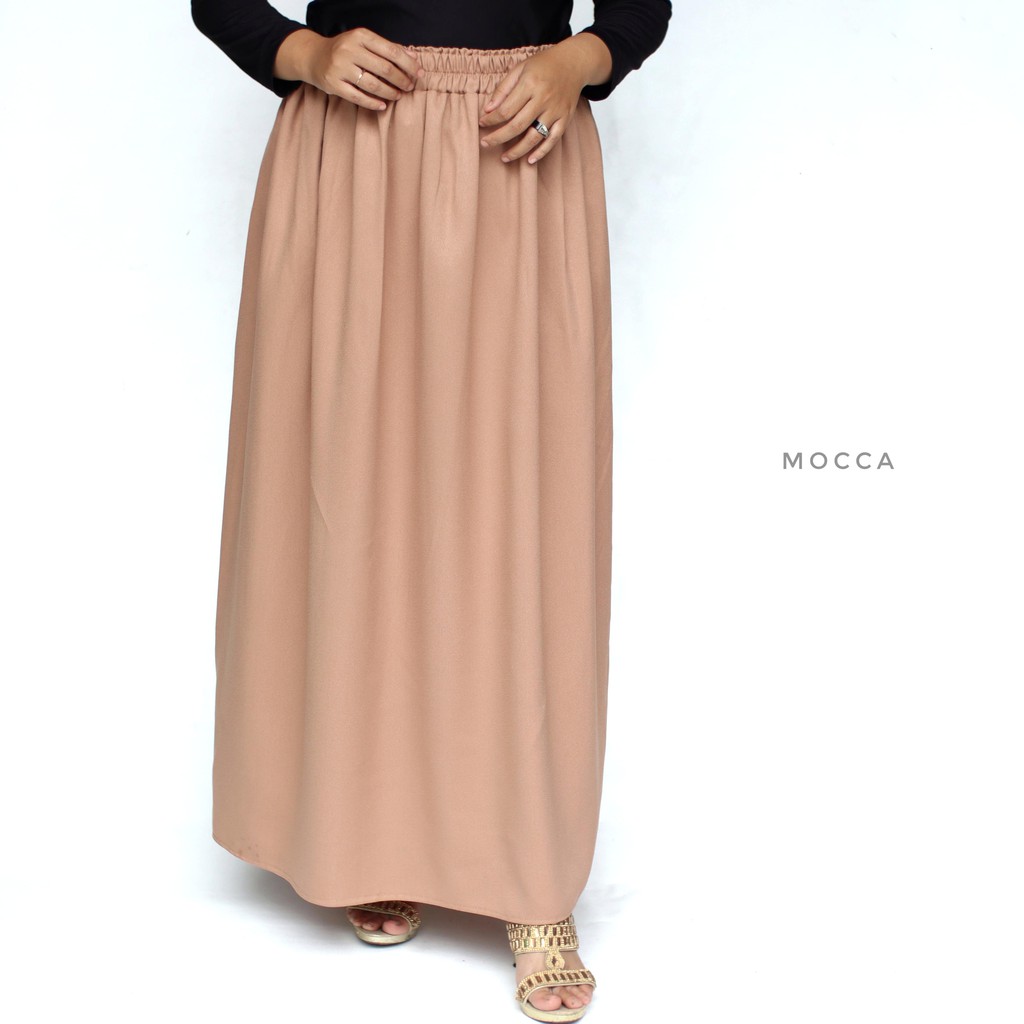 rok panjang mosscrepe / rok model A / rok syar'i wanita / rok polos