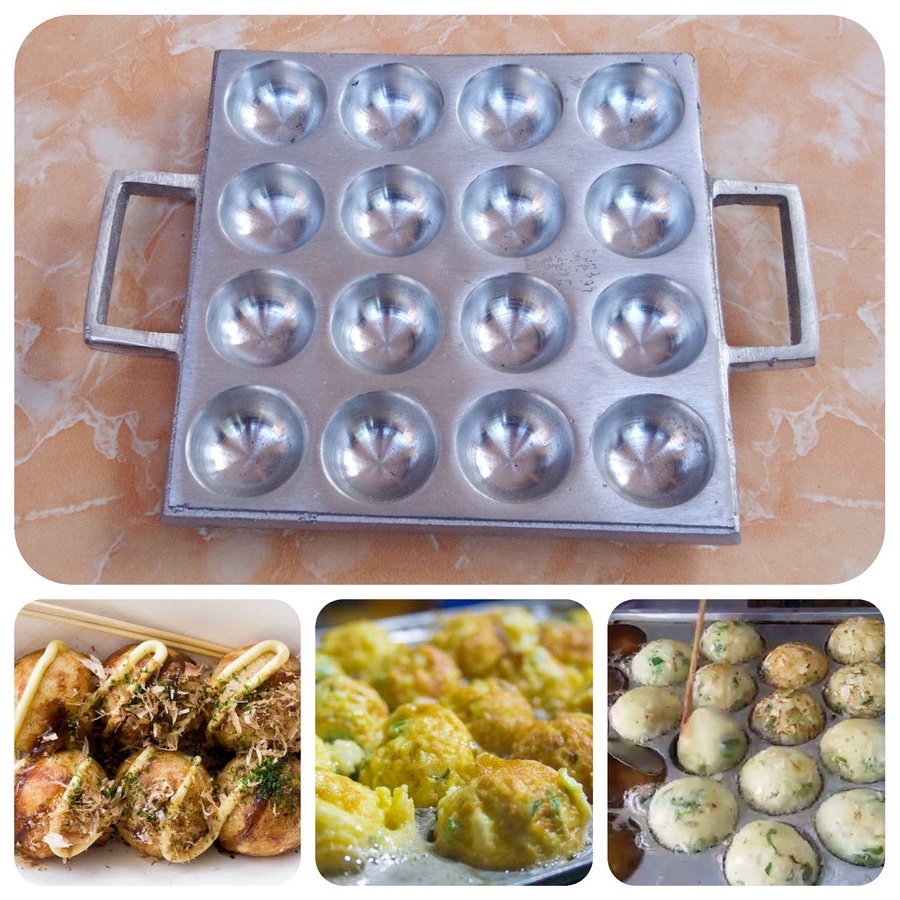 Cetakan Kue TAKOYAKI / Kue Cubit / Pentol telur / Martabak Mini /Cetakan Kotak 16 Lubang