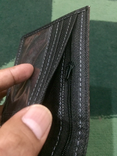 Dompet pria remaja model lipat dua horizontal bahn kulit PU lokal urat logo #dompet #dompetlipat #dompetlokal