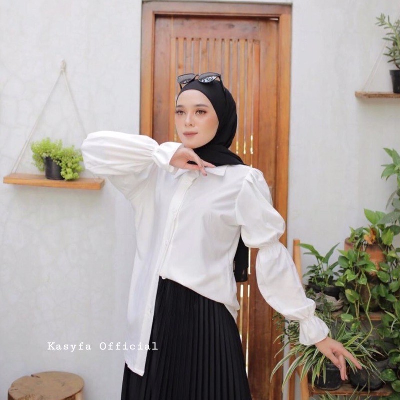 REGINA TOP BLOUSE FULL KANCING LENGAN KERUT