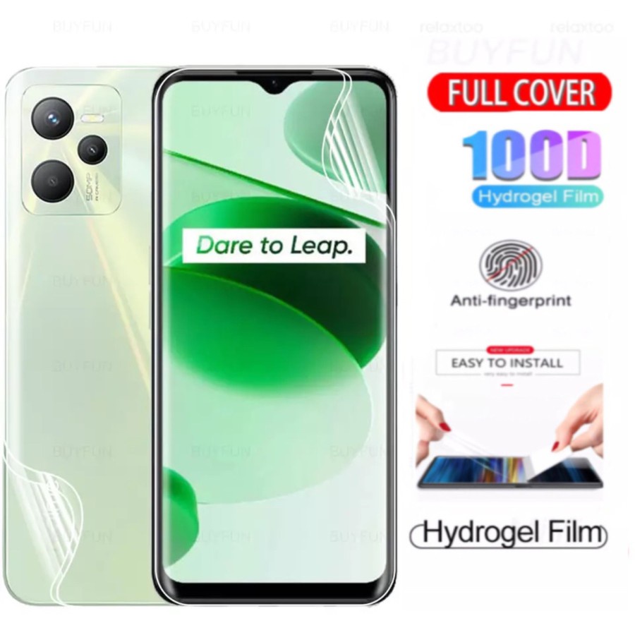 REALME C35 C33 C30S C30 C31 ANTI GORES HYDROGEL FULL SET CLEAR DEPAN BELAKANG BENING PLASTIC FRONT AND BACK SCREEN GUARD JELL PELINDUNG BELAKANG ANTI JAMUR FULL PELINDUNG LAYAR PLASTIK