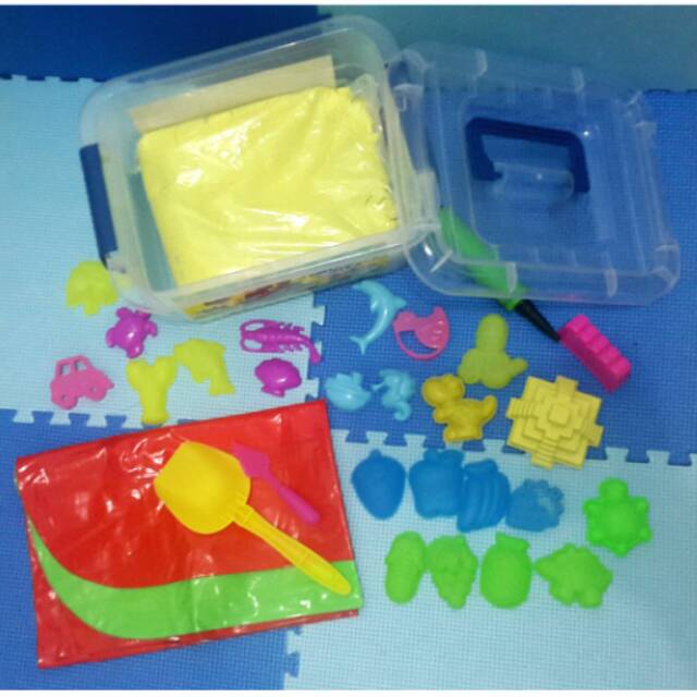 PROMO Paket Box Pasir 2Kg Magic Sand Mainan Pasir Ajaib Mainan Edukasi Anak