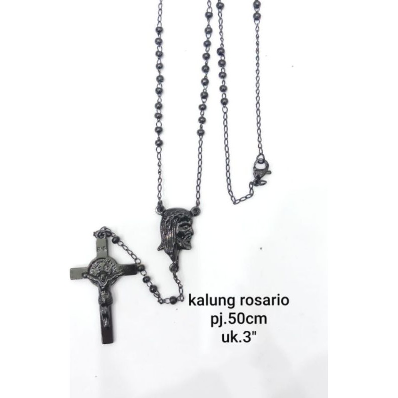 Kalung Rosario Hitam Titanium127