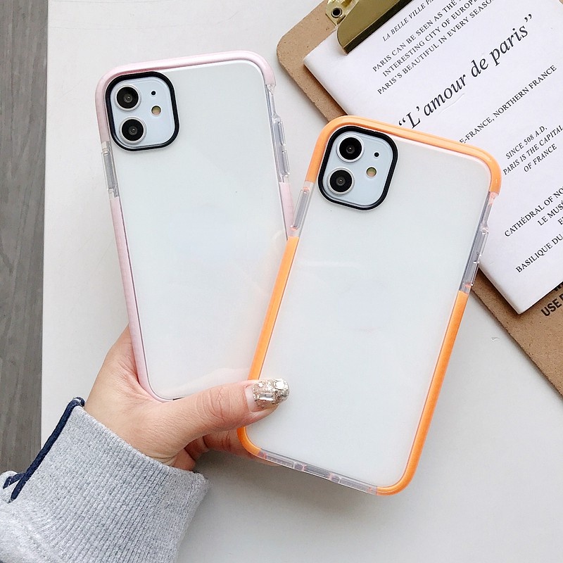 Kasus Telepon transparan iPhone 11 Pro Max XR XS Max SE2 i6 7 8 Ditambah Shockproof TPU Silicone Case