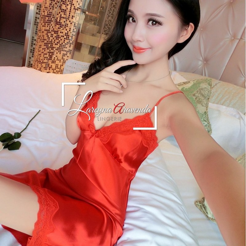 Lareyna Aravenda Set Lingerie + CD Sexy Model Daster Satin Lace LG170