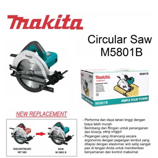 Makita Mesin Gergaji Pemotong Kayu Listrik / Circular Saw Circle 7&quot; M5801B