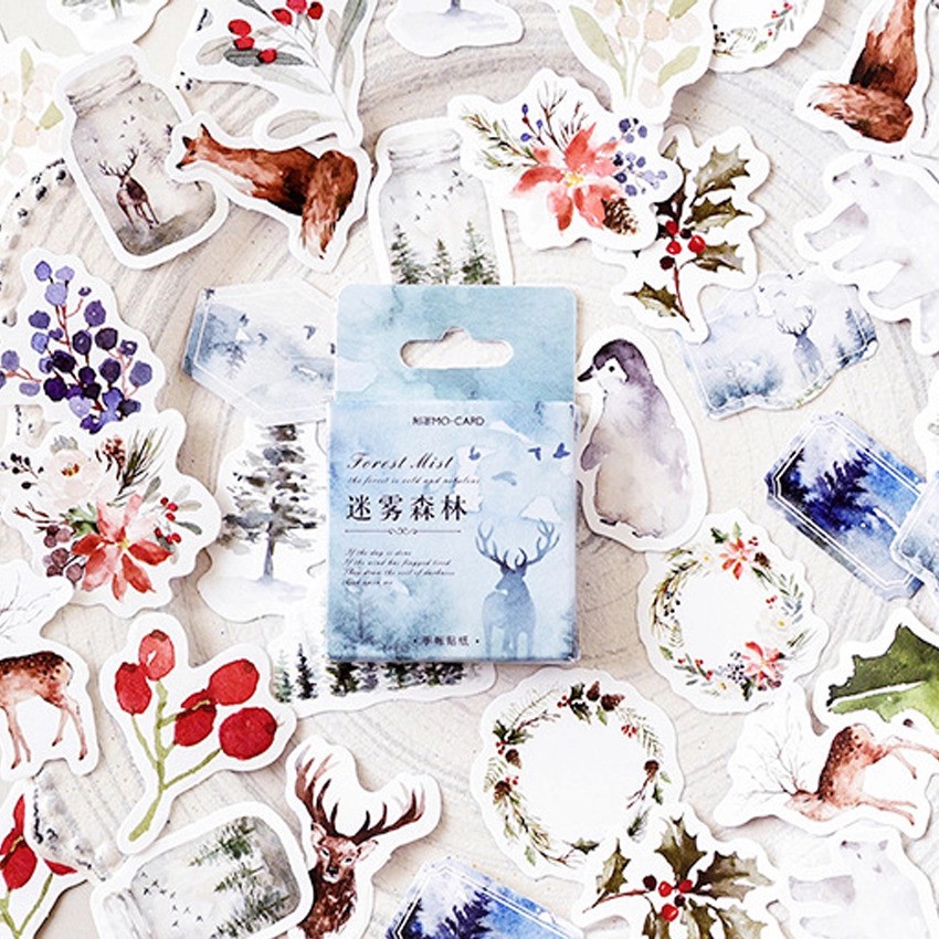 

[PER BOX] Stiker Aesthetic Tumblr Deco Scrapbook Bujo Diary DIY Forest Mist SAFA STORE