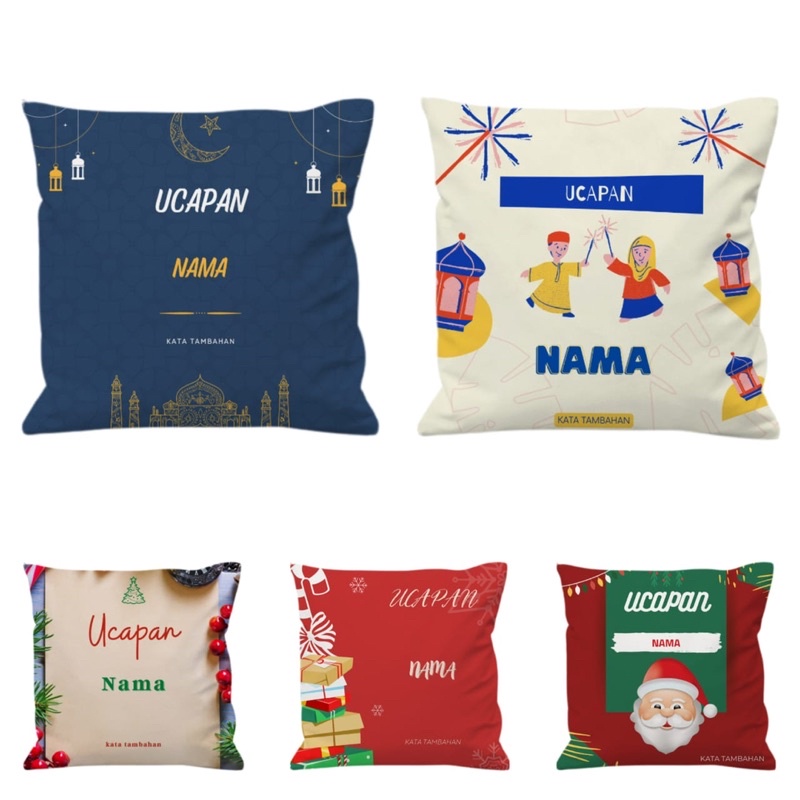 Bantal Custom 2 sisi  untuk kado, souvenir tema kelulusan, hari guru, hari raya