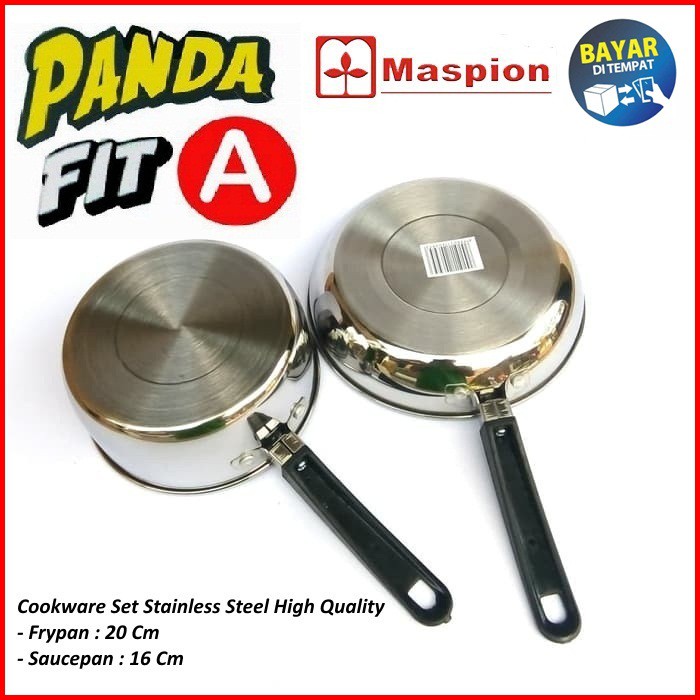 Maspion/maxim Panda Fit A Set Sauce pan 16 CM & Fry Pan 20 CM