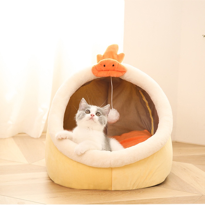 Alas Tidur Kucing Kasur Hewan Peliharaan Jinak Keranjang Tidur Hewan Kucing Cat House Tent Plus Drop Ball