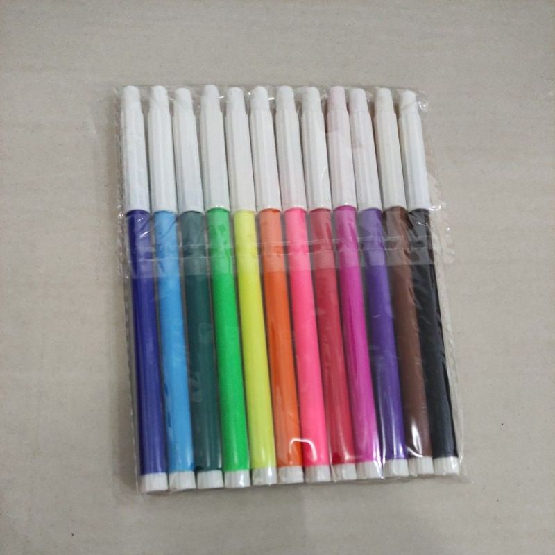 [SPIDOL SET] Spidol Colour Pen 12 Warna Murah - Spidol Gambar Anak Warna Warni - Spidol Menggambar 1 Set Isi 12 PCS