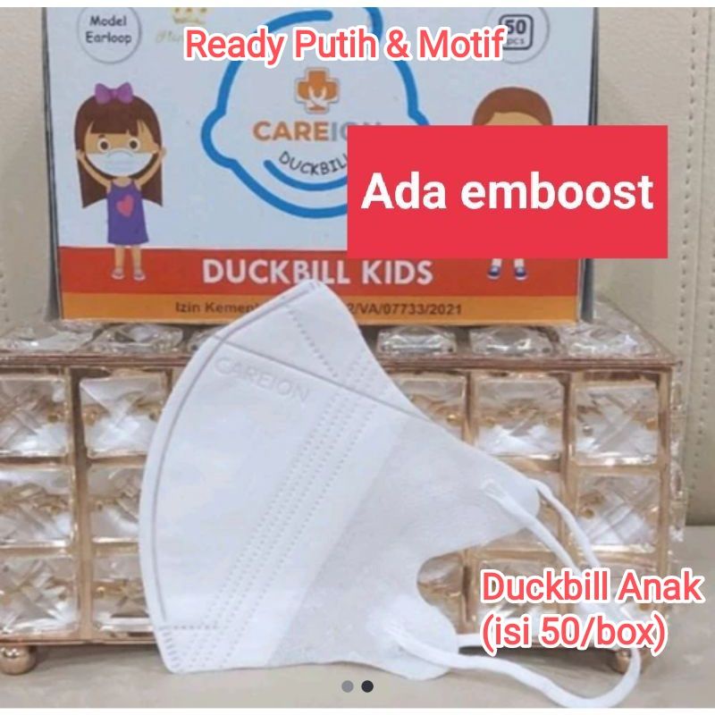 Duckbill anak Garis motif&amp;putih isi 50/box