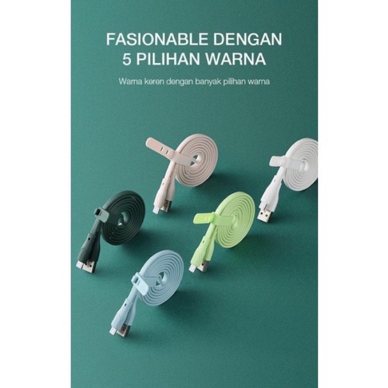 (1pcs) KABEL DATA ROBOT RGM100 2.1A/ RGL100 2.1A/ RGC100 2.4A 100CM Promo Sen