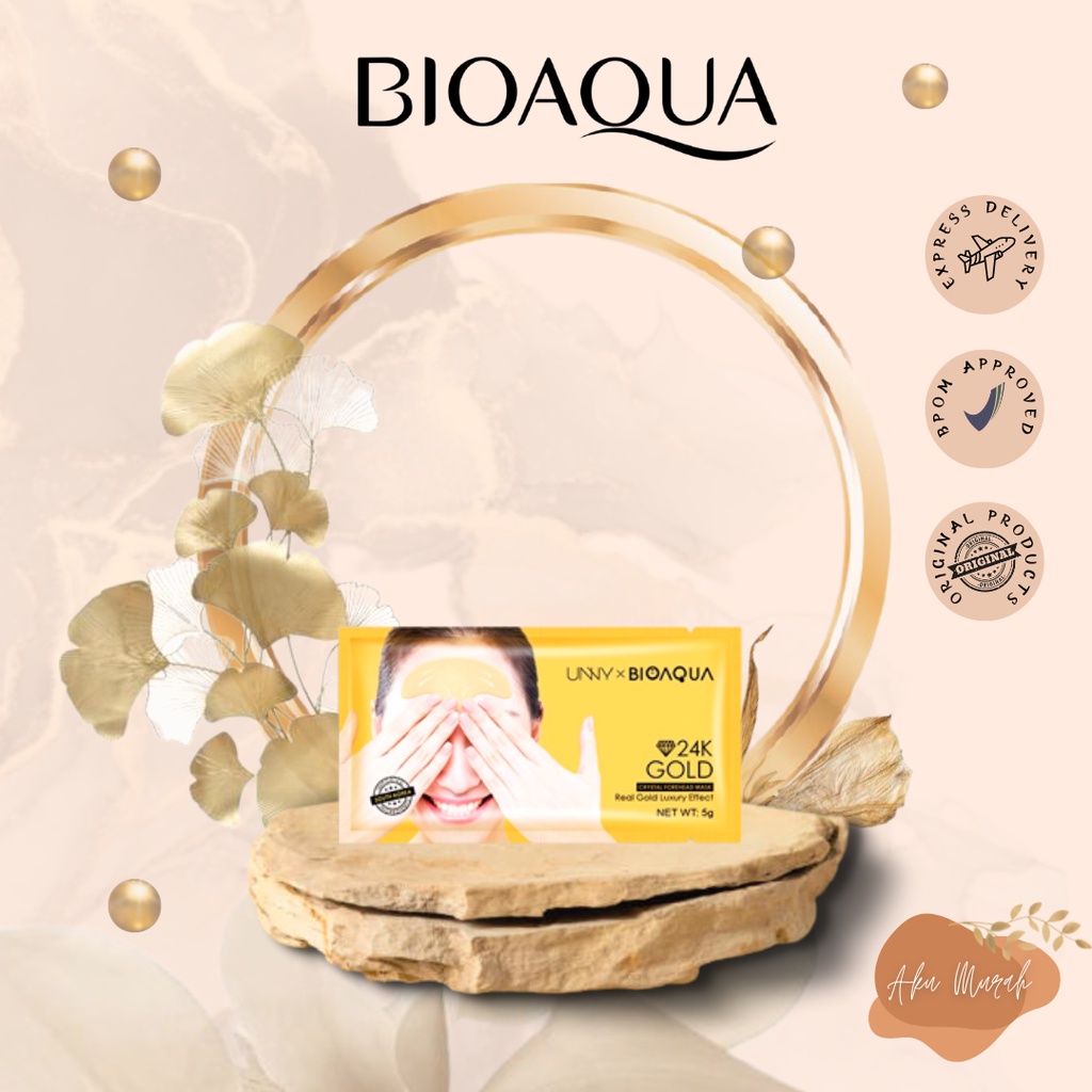 ✨ AKU MURAH ✨BIOAQUA 24K Gold Collagen Crystal Forehead Mask 7g