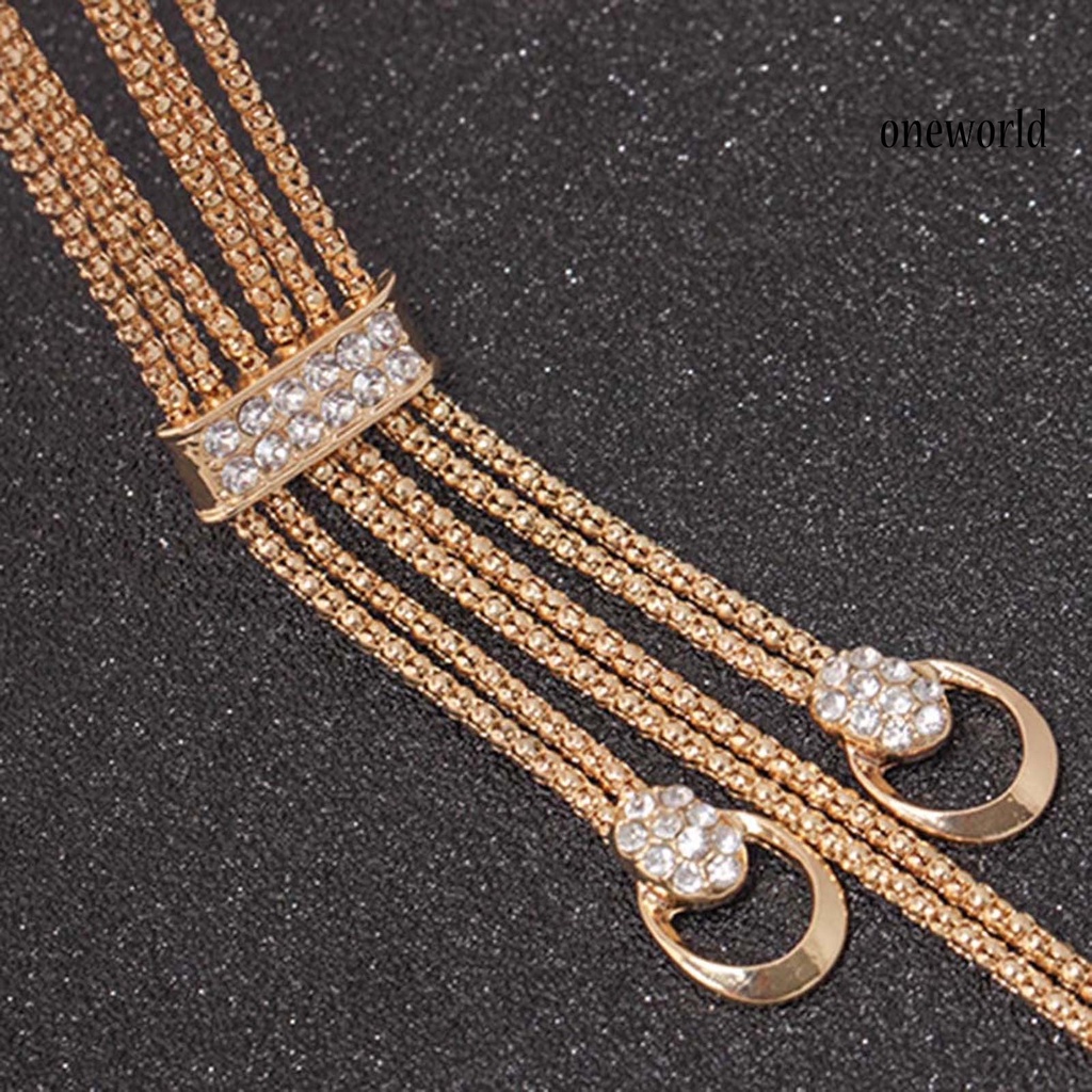 OW@ Bracelets All-Match Comfortable Alloy Rhinestone Pendant Necklace for Banquet