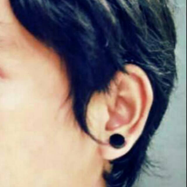 12pcs Anting magnet hitam polos, tanpa tindik, untuk cowok/cewek, anting murah