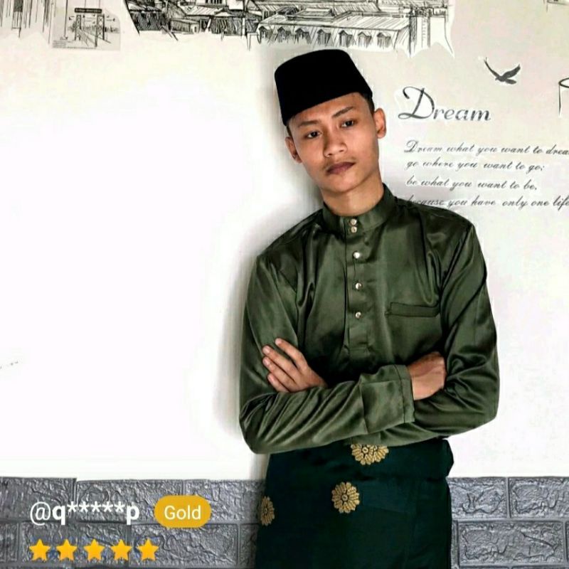 Baju melayu pria baju kurung malaysia teluk belanga koko