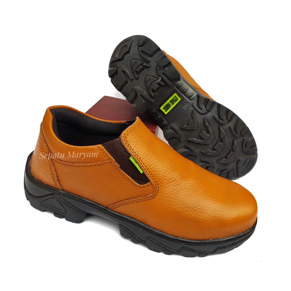 Sepatu Safety Pendek Pria Ujung Besi Kulit Sapi Asli Safety Shoes Pria Wanita Sepatu Sefty Septy COD