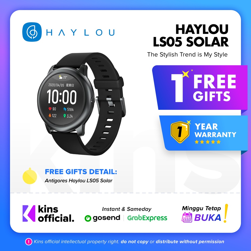 Haylou Solar Lite Smart Watch IP68 Sp02 1.38&quot; Display LS05 Solar Lite