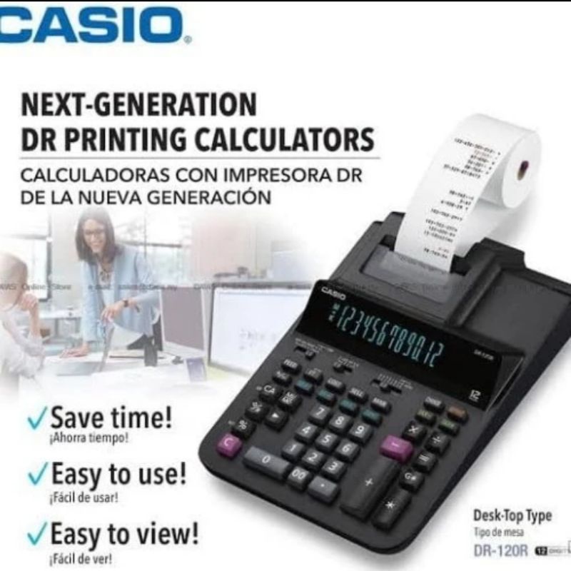 

CASIO KALKULATOR PRINTING DR 120 R DESKTOP 12 DIGIT KASIR