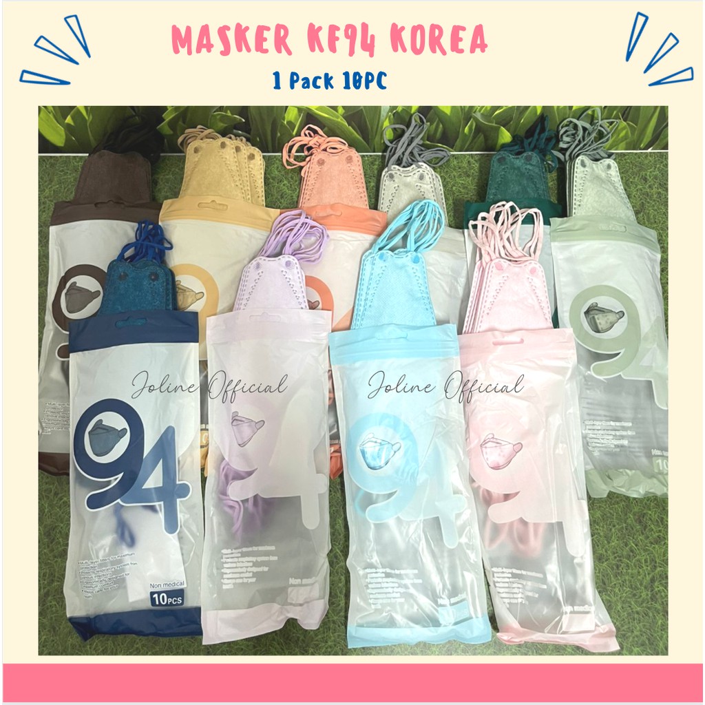 MASKER KF94 KOREA WARNA WARNI 4 PLY 10PCS (EARLOOP) / MASKER KF94 EVO ARTIS 4PLY 1 PACK 10PCS