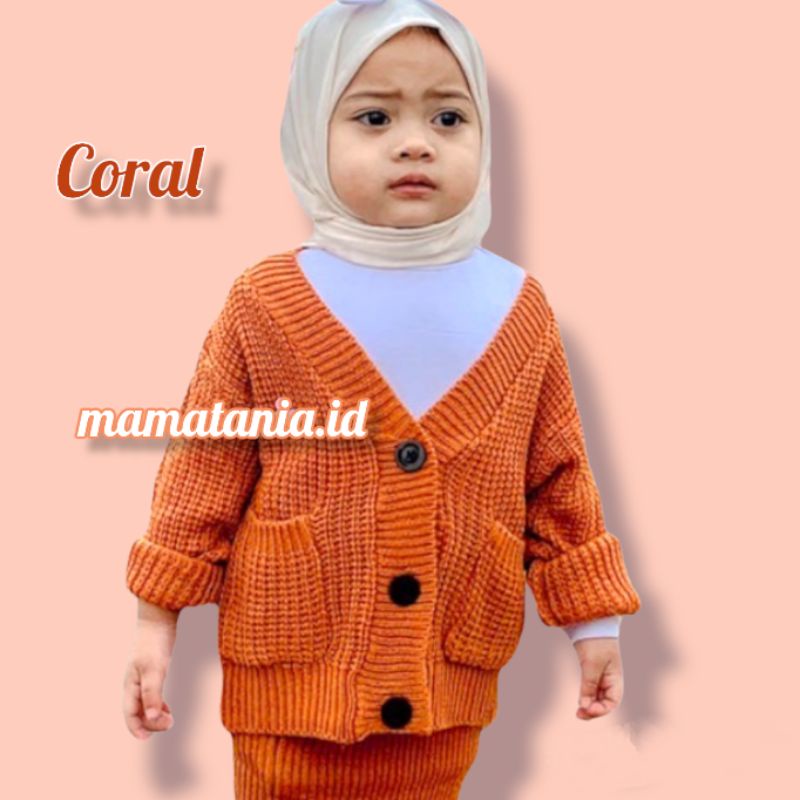 Cardigan Rajut Anak Perempuan 2-5 tahun / Sweater Rajut Cardigan Anak Premium