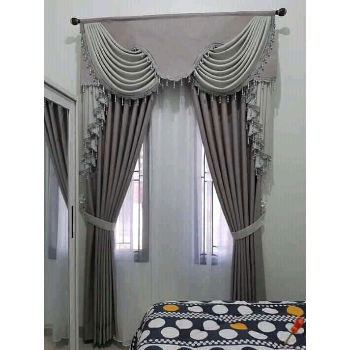 Gorden 1 Set Lengkap Pintu Dan Jendela | Gorden Poni Rumbai Mewah | Hordeng Jendela Minimalis Import