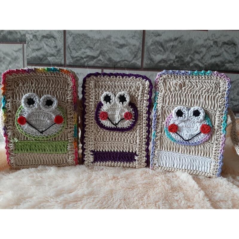 Tas HP kotak rajut tangan