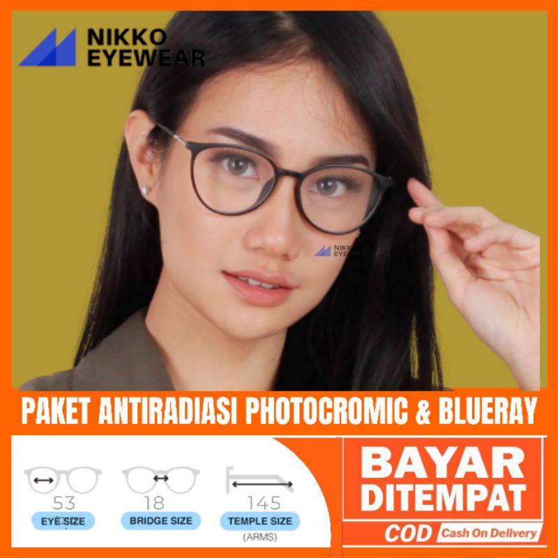 Frame Kacamata 8146 Lensa Antiradiasi Photocromic Blueray