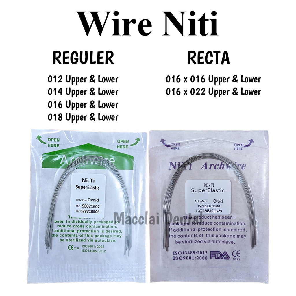 KAWAT GIGI BEHEL WIRE NITI 012 014 016 018 UPPER LOWER