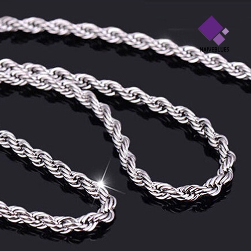 Kalung Rantai Bahan Sterling Silver 925 Untuk Pria Dan Wanita