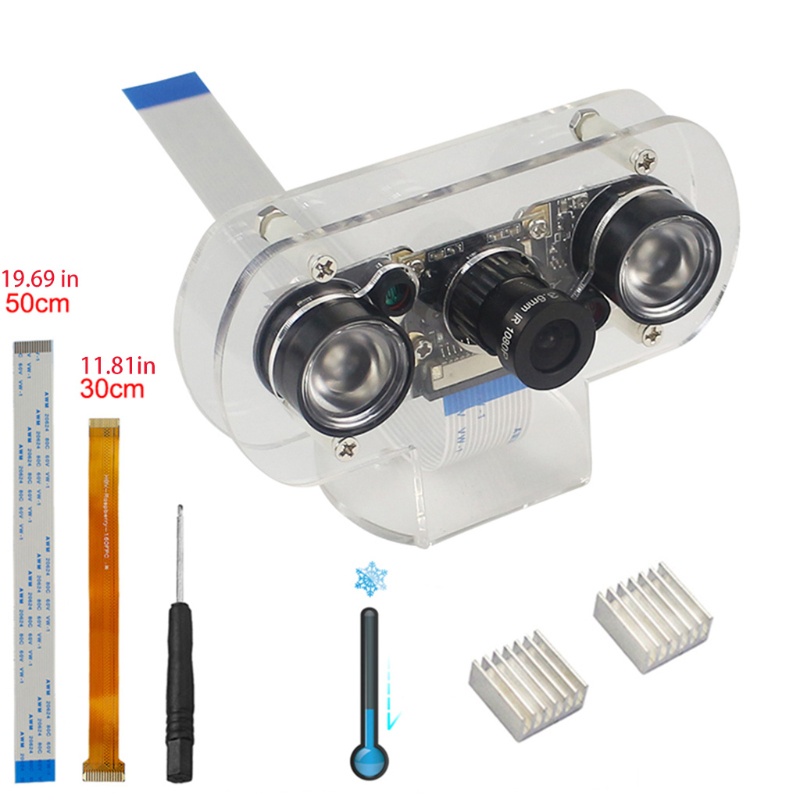 Btsg OV5647 5MP Focal Adjustable Night Untuk Kamera Penglihatan, Cocok Untuk Semua Raspberry Pi Revisi, Untuk w/Holder &amp; IR Lig