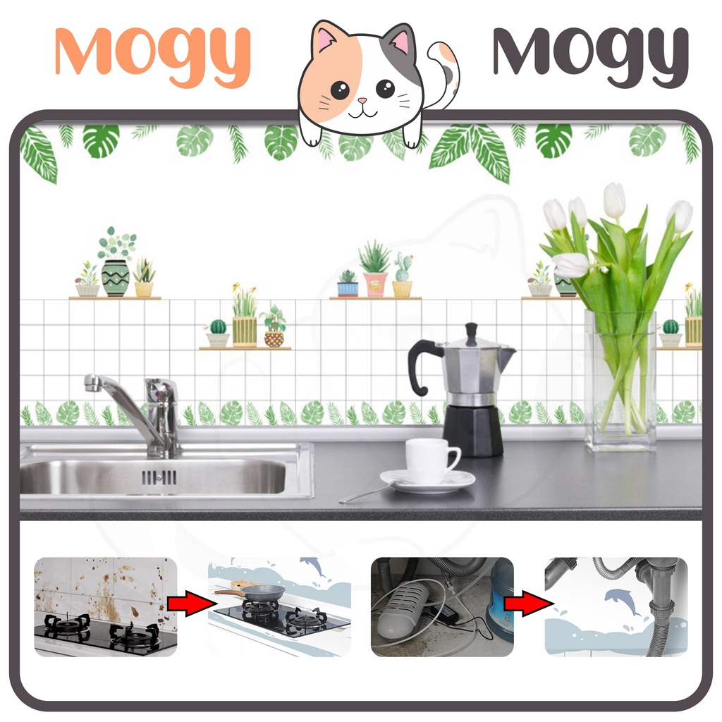 MOGYMOGY HL0204 Wallpaper Dinding Dapur Anti Minyak Wall Sticker Kitchen Sheet