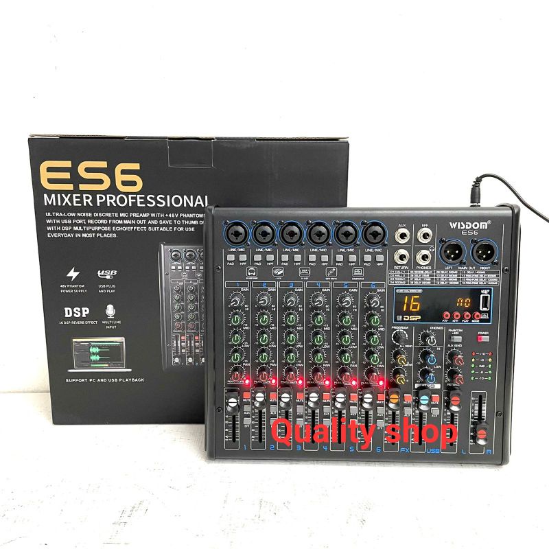 MIXER AUDIO WISDOM ES6 ES 6 6 CHANNEL ORIGINAL