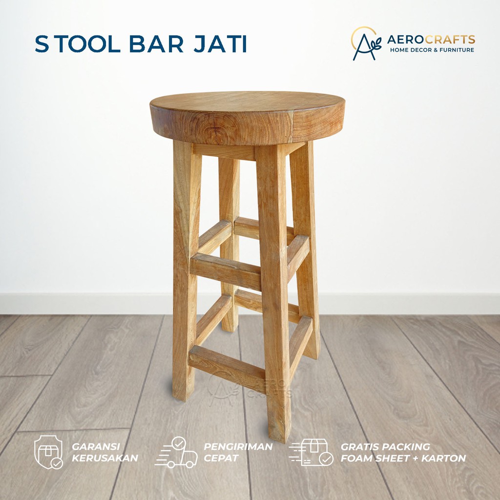 Kursi Bar Kayu / Kursi Stool Bar / Stool Bar Kayu Jati / Stool Bar Minimalis / Furniture Kursi Bar