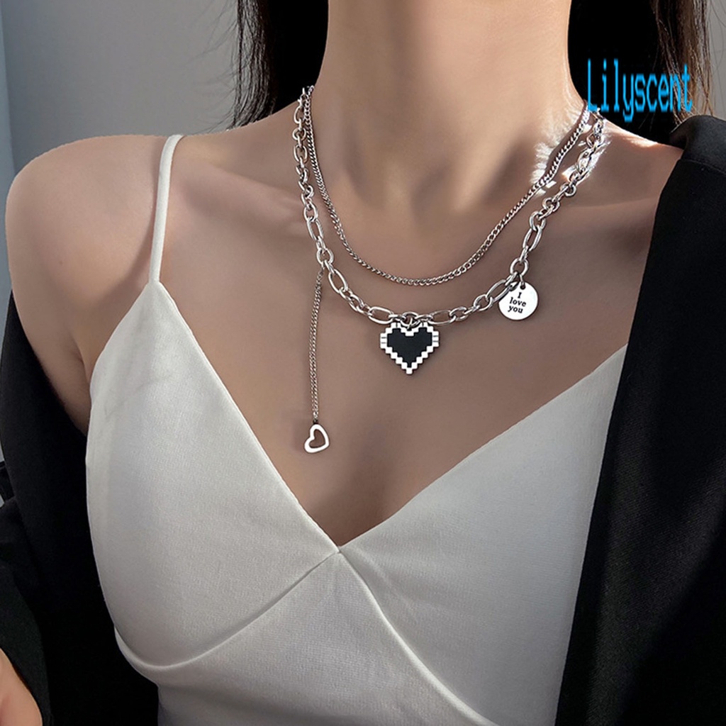 Kalung Multilayer Adjustable Gaya Hip Hop Untuk Wanita