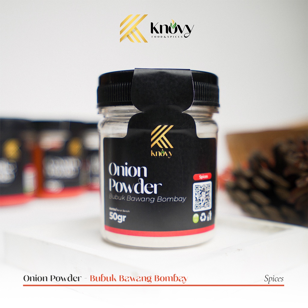 

KNOVY Onion Powder Bubuk Bawang Bombay Serbuk Bombai Rempah Bumbu Masakan Dapur Makanan Asia 50 Gram