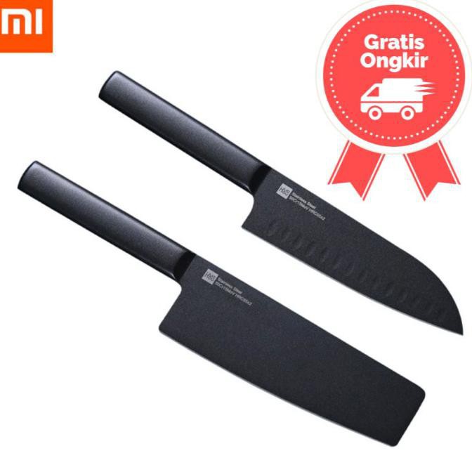 Xiaomi Mijia Huohou Pisau Dapur Kitchen Knife 2 Pcs Hu0015 Black Murah ! Grab Medan