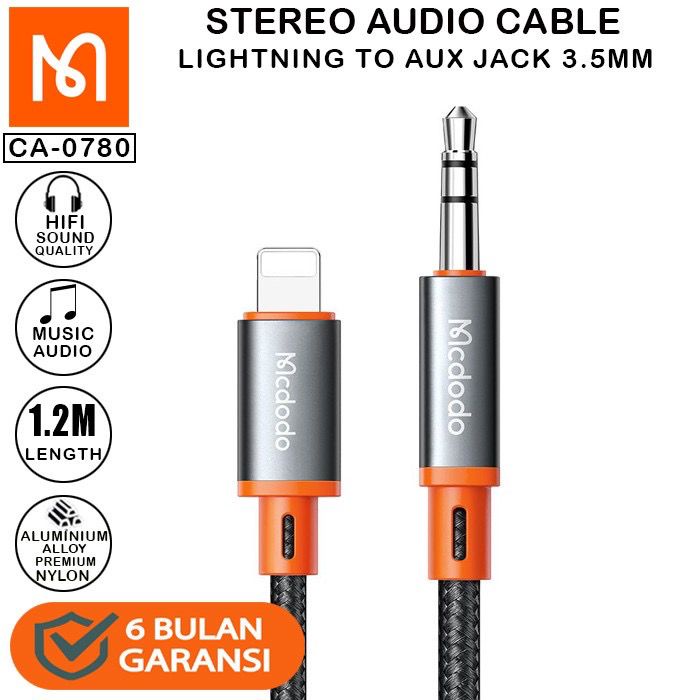 MCDODO CA-0780 Cable Aux 3.5mm to Lightning Audio - Premium Audio Stereo Garansi Resmi 6 Bulan