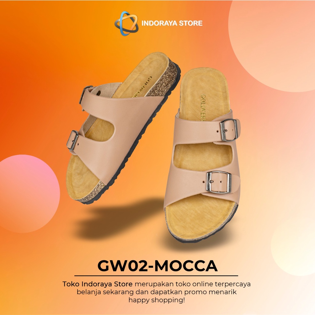 INDORAYA STORE Sandal Wanita Original GOLDVERS Model Slot Gesper 2 Casual Premium Hight Quality