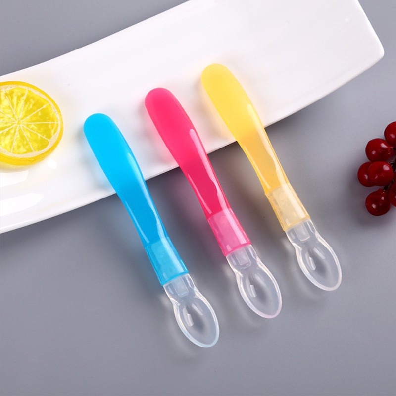 Sendok Makan Bayi Silikon - Baby Silicone Spoon Lentur Aman 0798