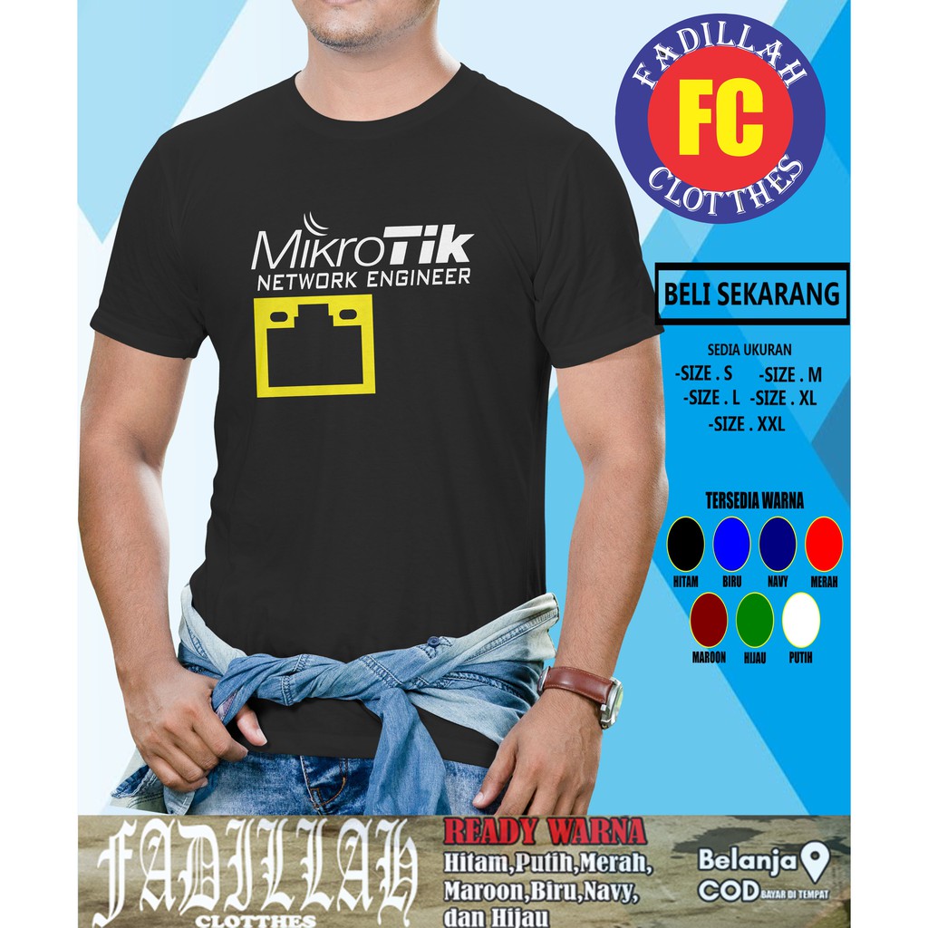 Kaos Mikrotik Network Engineer Baju Perusahaan