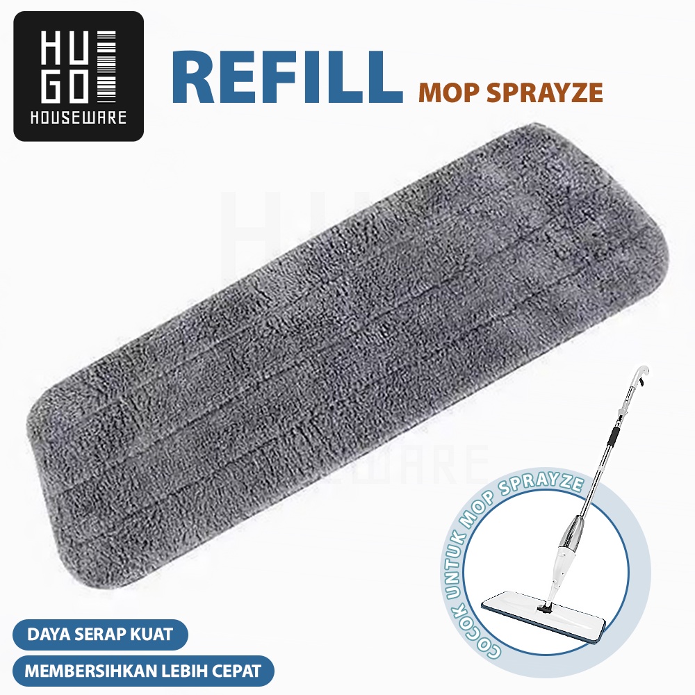 Refill Kain Alat Pel Lantai Ultra Mop Sprayze Pel Lantai Semprot Otomatis Spray Mop White HUGO